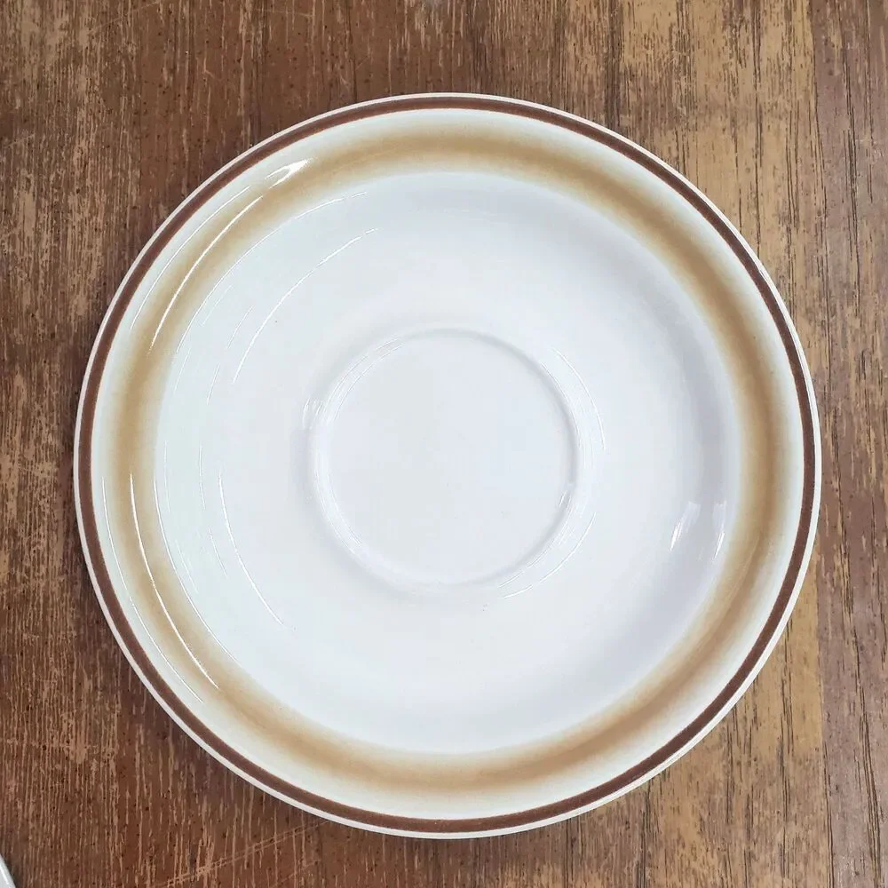Vintage Hearthside Japan Water Colors Stoneware Saucers Set of 4 Mid Century